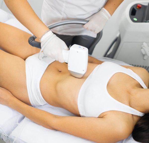 Woman on laser hair removal procedure